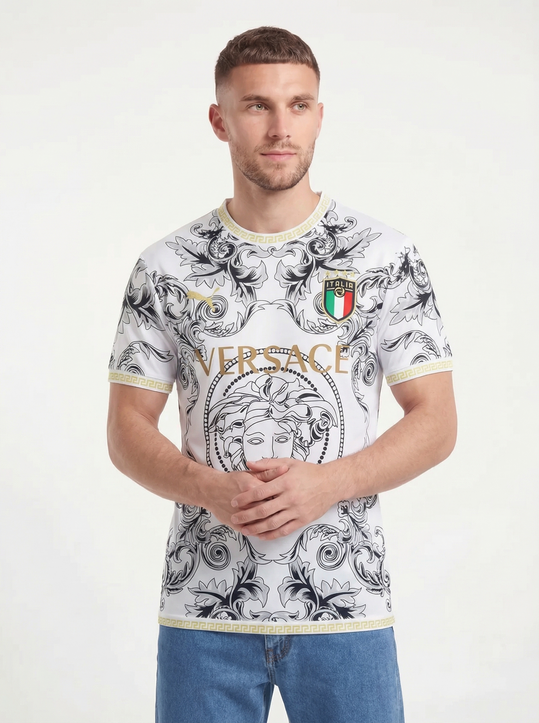 ITALY 2023 CONCEPT VERSACE WHITE HOME SHIRT