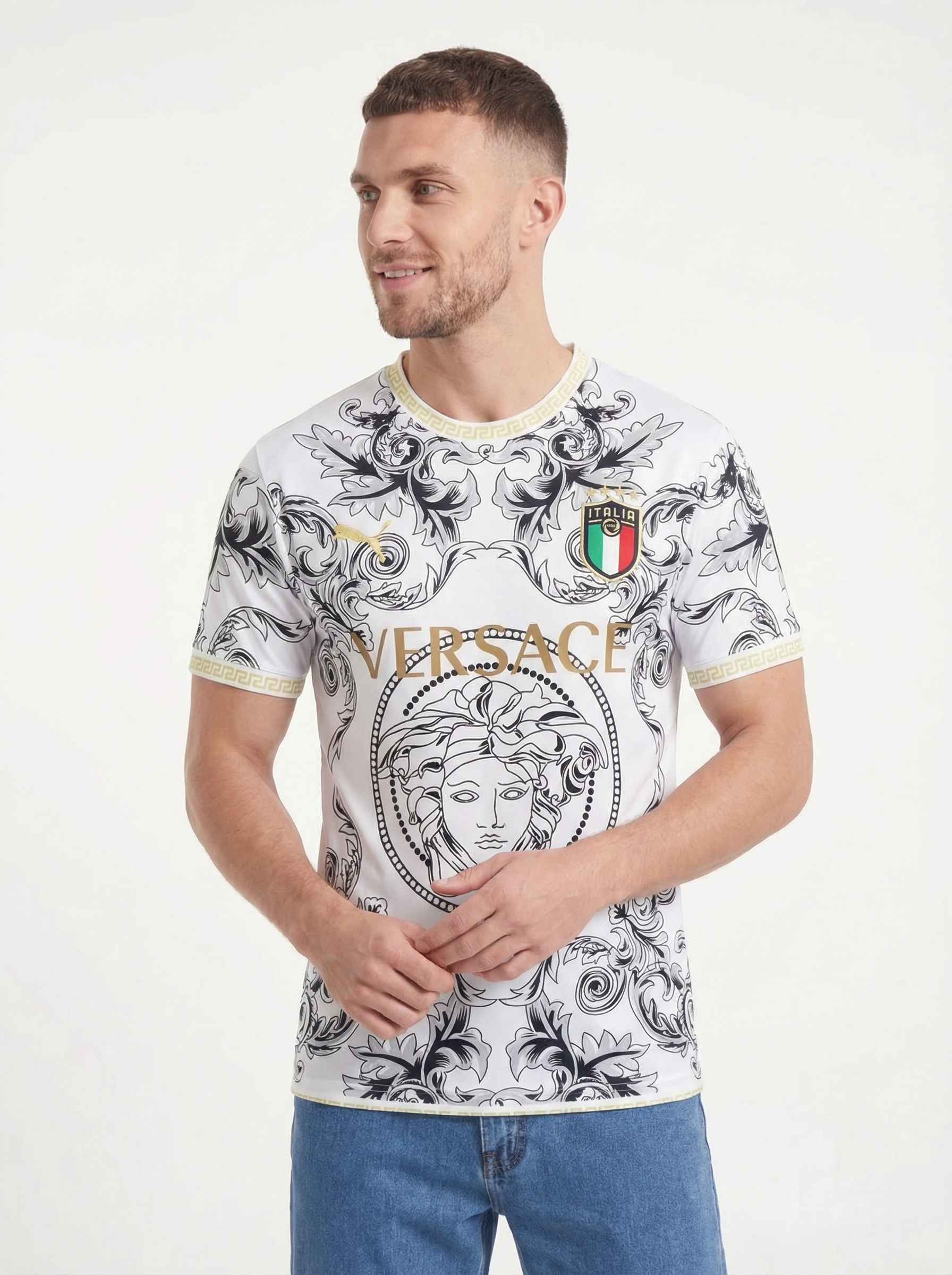 ITALY 2023 CONCEPT VERSACE WHITE HOME SHIRT