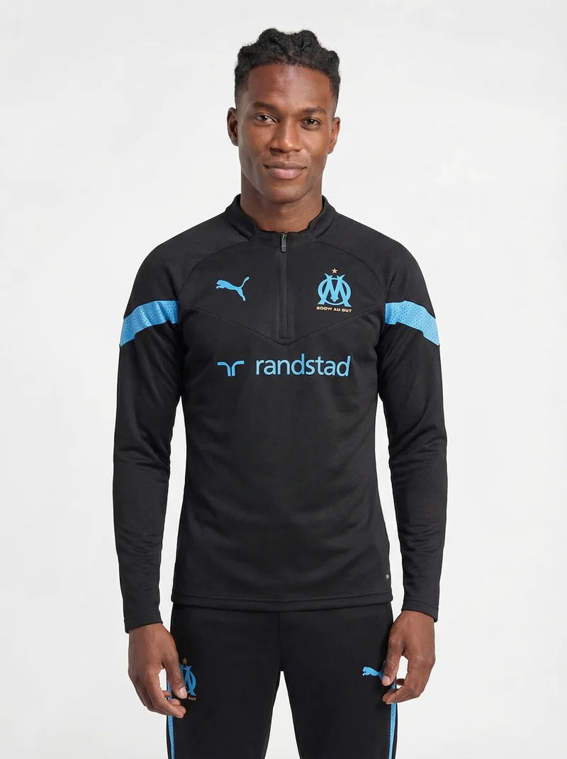 OLYMPIQUE DE MARSEILLE BLACK AND BLUE TRACKSUIT